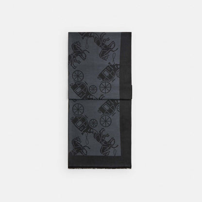 Coach Horse And Carriage Print Stole Black
