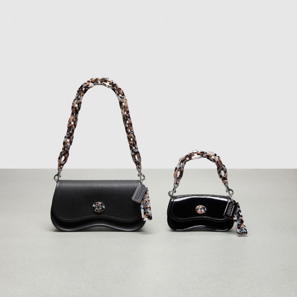 Coach Mini Wavy Dinky Bag In Coachtopia Leather Black
