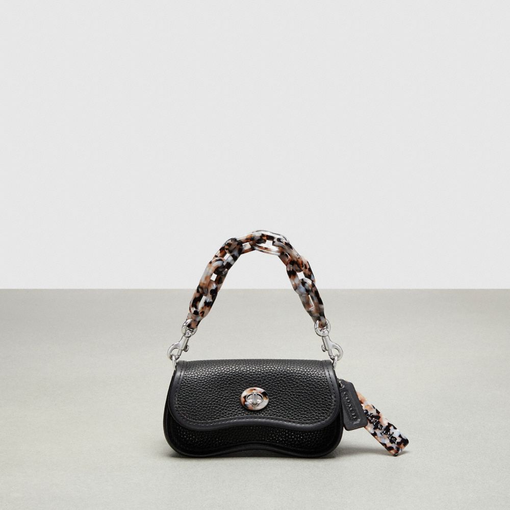 Coach Mini Wavy Dinky Bag In Coachtopia Leather Black