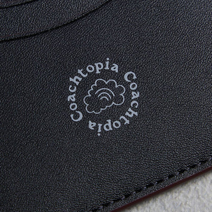 Coach Wavy Card Case In Coachtopia Leather With Caterpillar Print Black