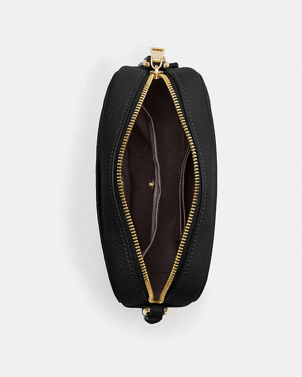 Mini Jamie Camera Bag Pebbled Leather-Gold-Black Pebbled Leather-Gold-Black
