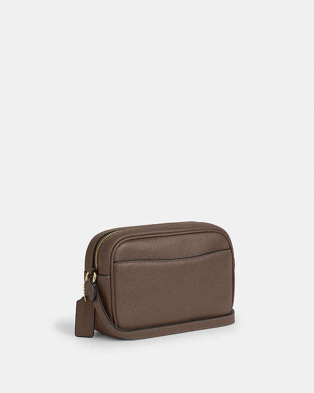 Mini Jamie Camera Bag Pebbled Leather-Gold-Dark Stone Pebbled Leather-Gold-Dark Stone