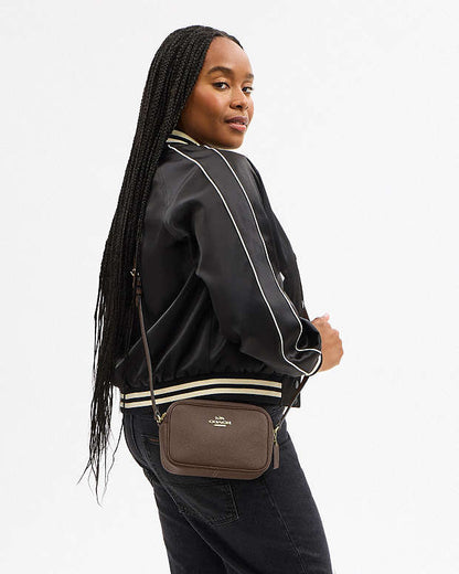 Mini Jamie Camera Bag Pebbled Leather-Gold-Dark Stone Pebbled Leather-Gold-Dark Stone