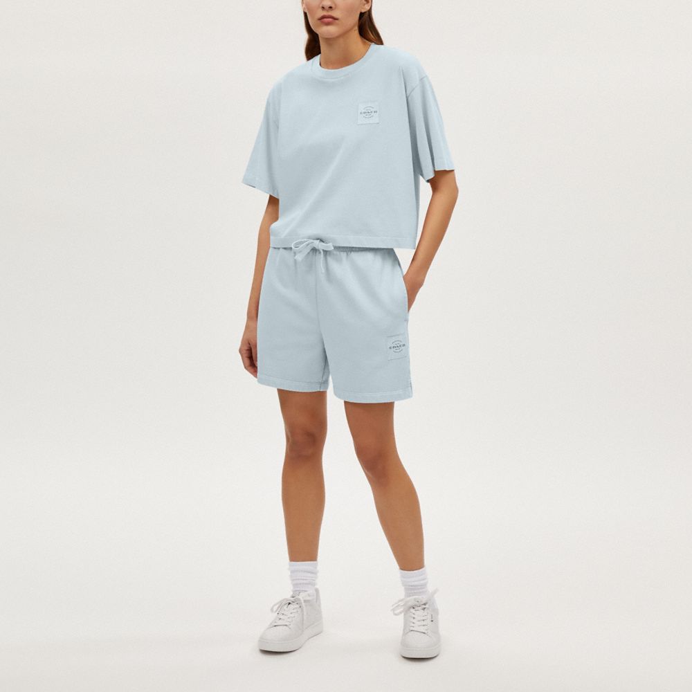 Coach Garment Dye Track Shorts Dusty Blue
