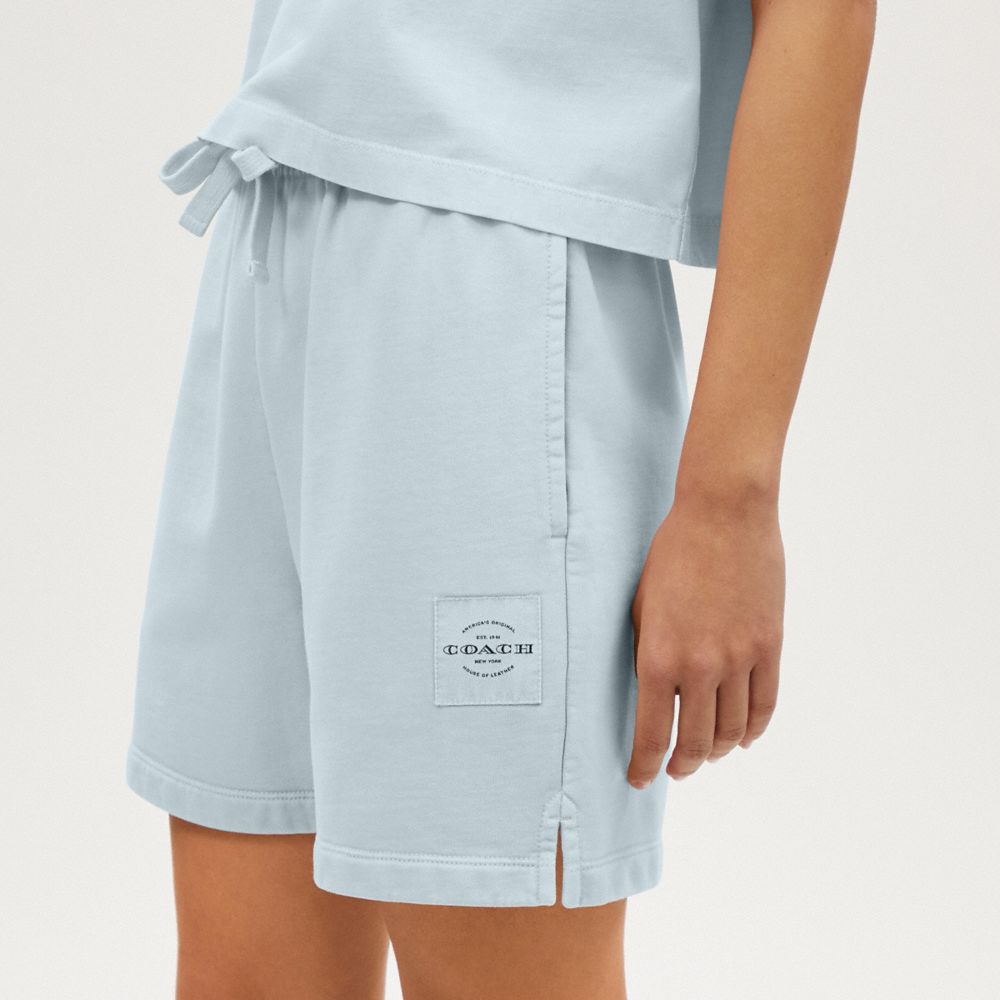 Coach Garment Dye Track Shorts Dusty Blue