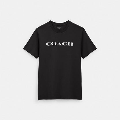 Coach Signature T Shirt In Organic Cotton Black