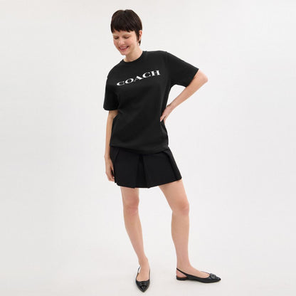 Coach Signature T Shirt In Organic Cotton Black