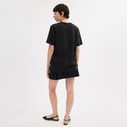 Coach Signature T Shirt In Organic Cotton Black