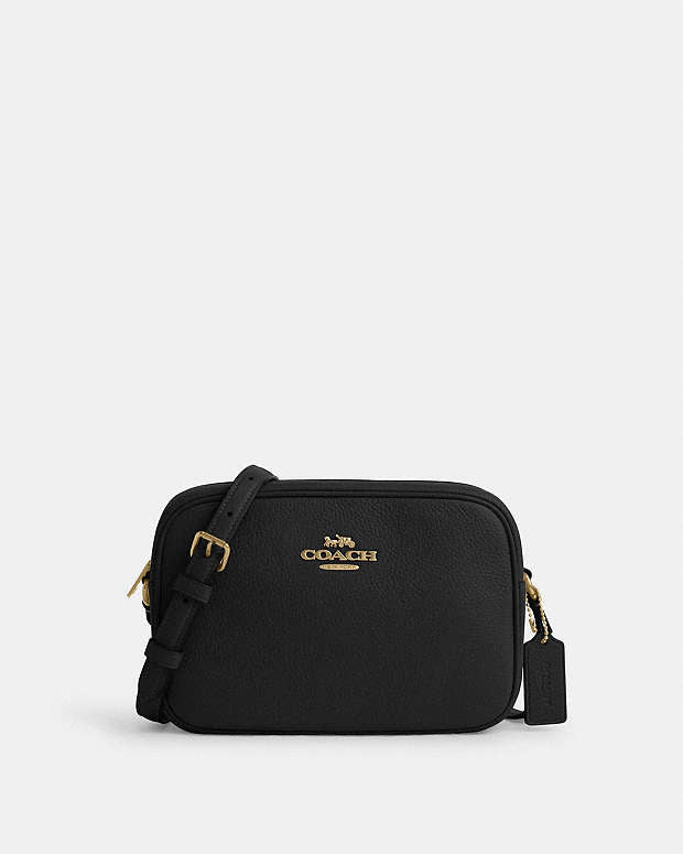 Jamie Camera Bag Pebbled Leather-Gold-Black Pebbled Leather-Gold-Black