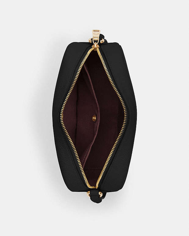 Jamie Camera Bag Pebbled Leather-Gold-Black Pebbled Leather-Gold-Black