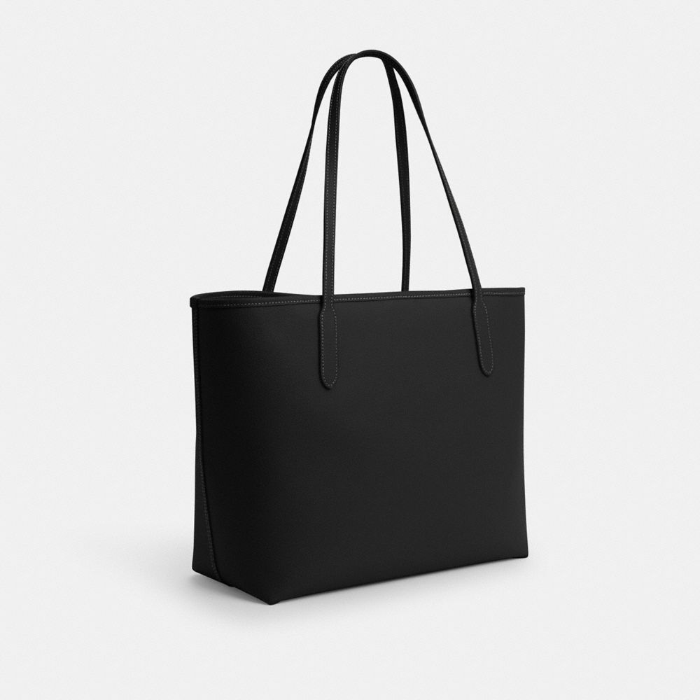 City Tote Bag Pebbled Leather-Gold-Black Pebbled Leather-Gold-Black