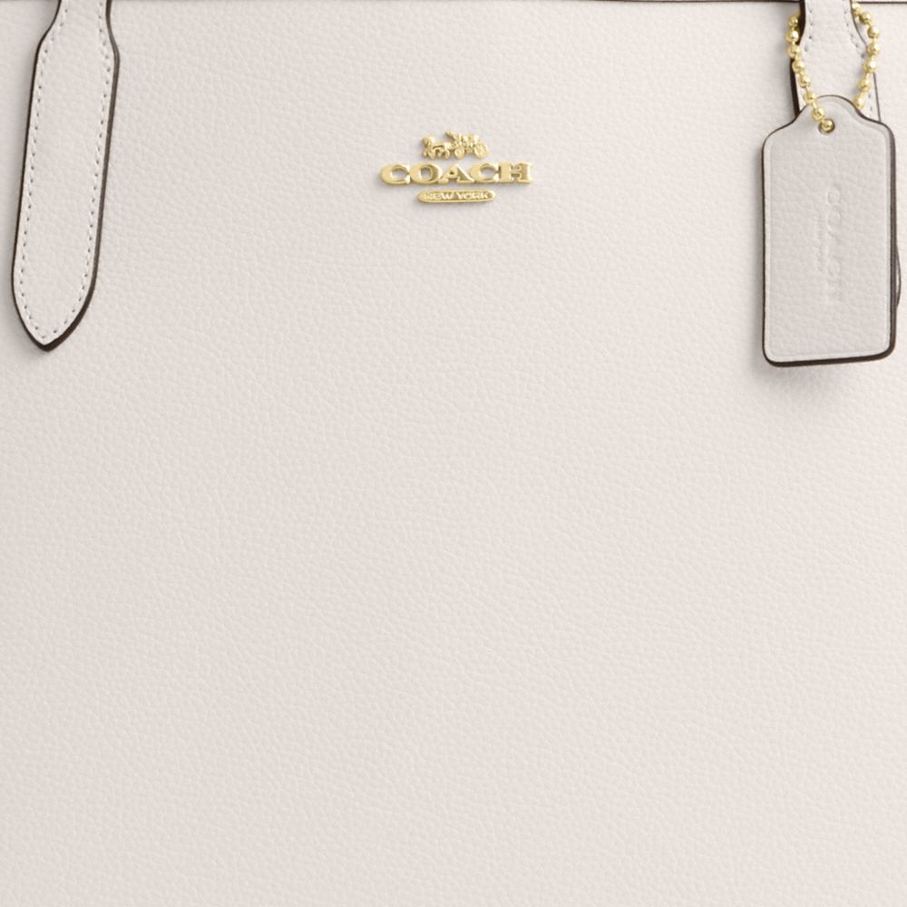 City Tote Bag Pebbled Leather-Gold-Chalk Pebbled Leather-Gold-Chalk