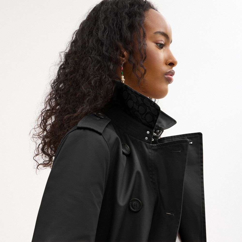 Coach Solid Mid Trench Black