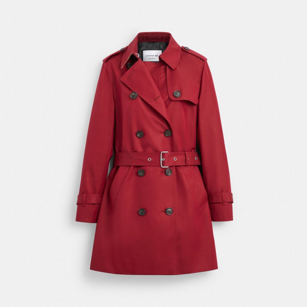 Coach Solid Mid Trench Ruby