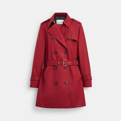 Coach Solid Mid Trench Ruby
