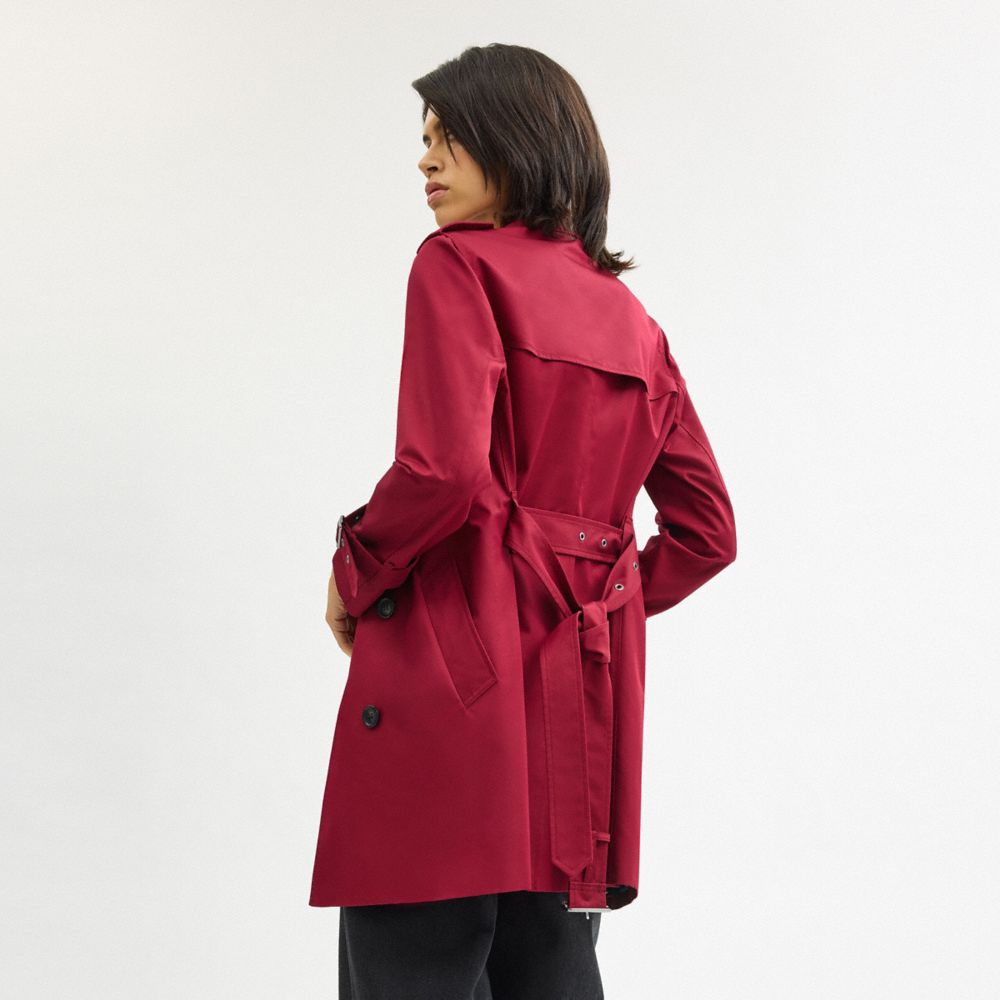 Coach Solid Mid Trench Ruby