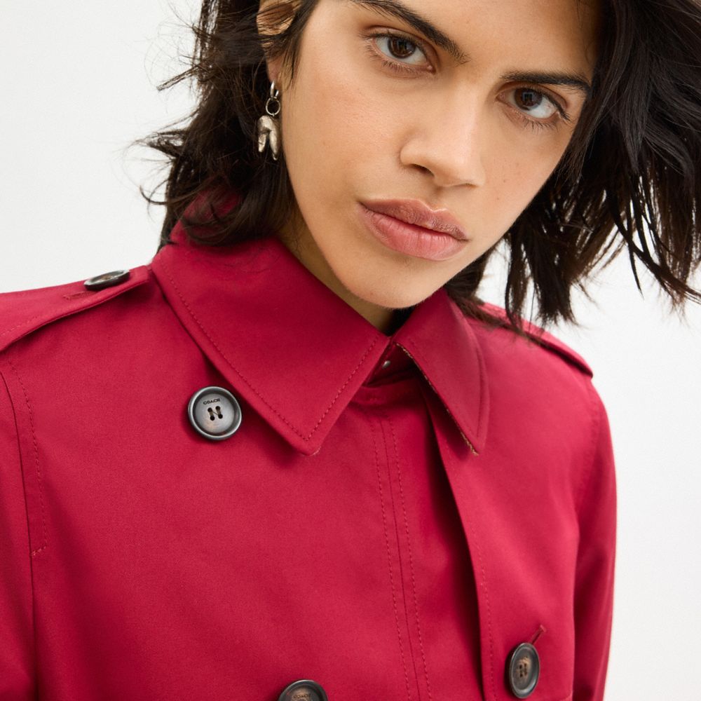 Coach Solid Mid Trench Ruby