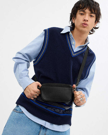 Jayden Crossbody Bag Pebbled Leather-Gunmetal-Black Pebbled Leather-Gunmetal-Black