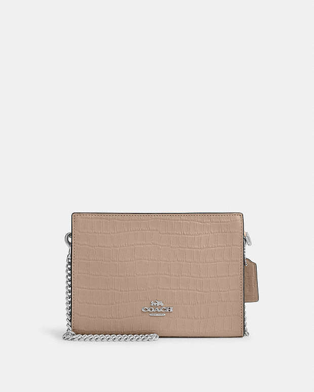 Slim Crossbody Novelty Leather-Silver-Stone Novelty Leather-Silver-Stone