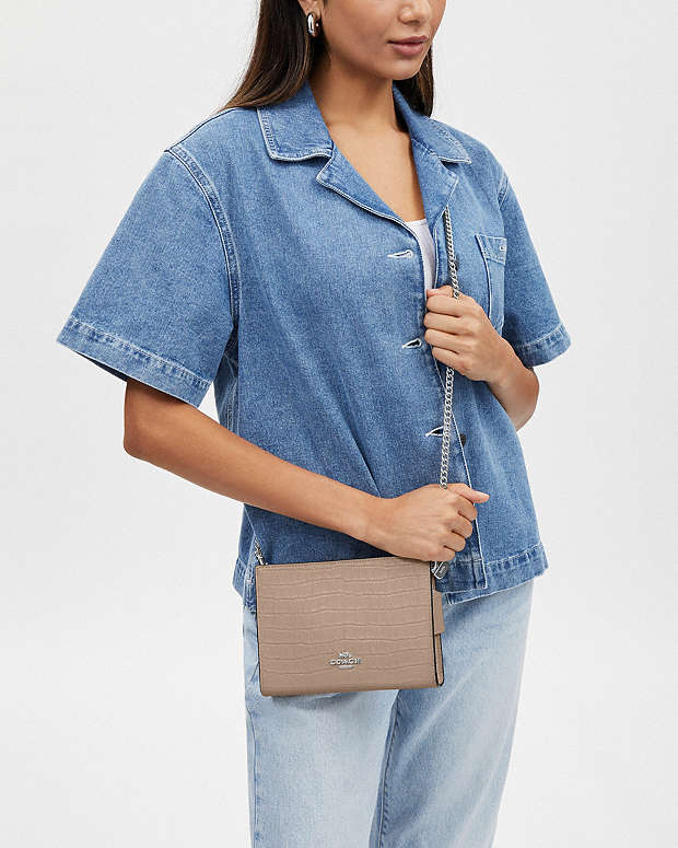 Slim Crossbody Novelty Leather-Silver-Stone Novelty Leather-Silver-Stone