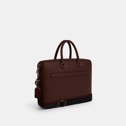 Coach Ethan Slim Brief Gunmetal Maple