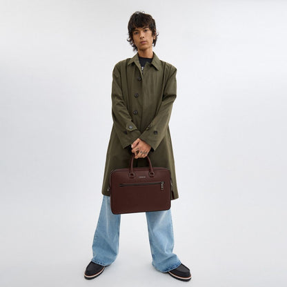 Coach Ethan Slim Brief Gunmetal Maple