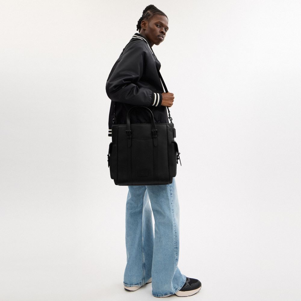 Coach Sprint Tote Black Copper Finish Black Black