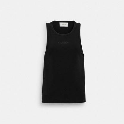 Coach New York Ribbed Tank Top Black