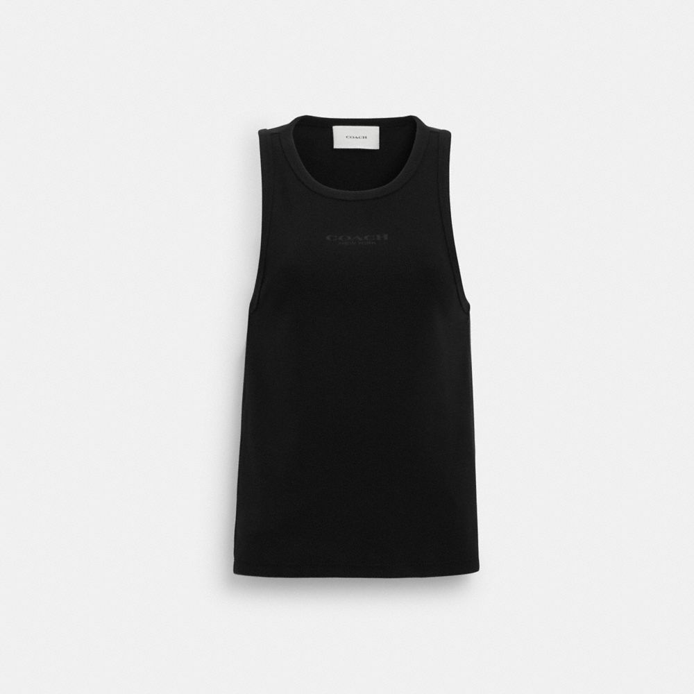 Coach New York Ribbed Tank Top Black