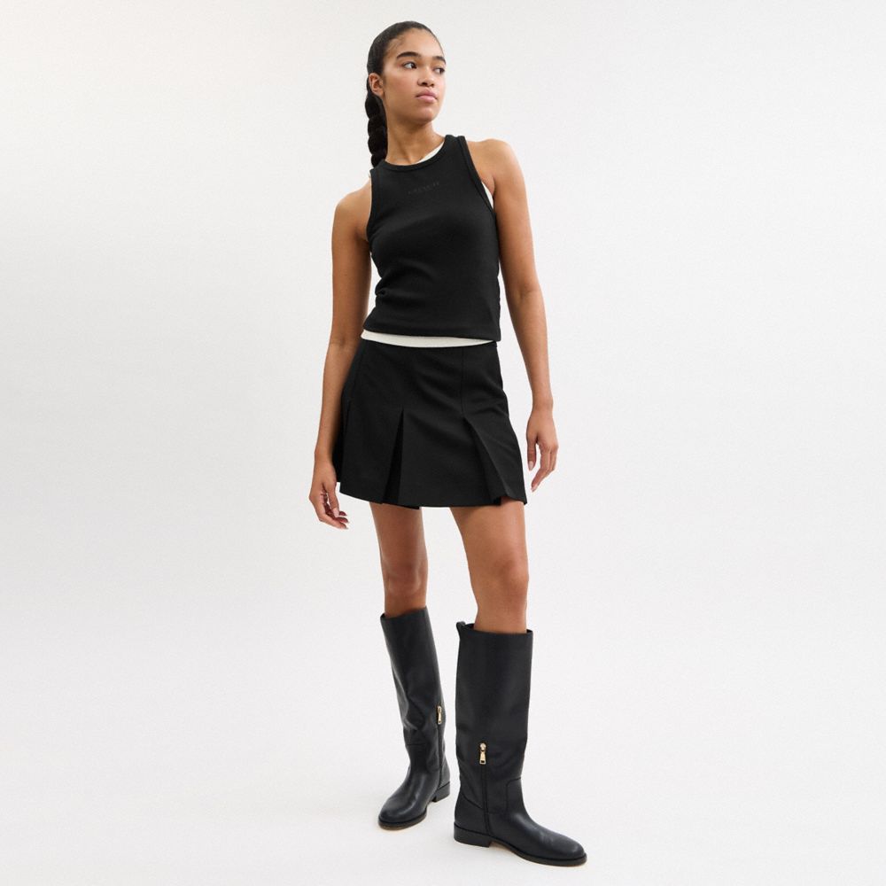 Coach New York Ribbed Tank Top Black