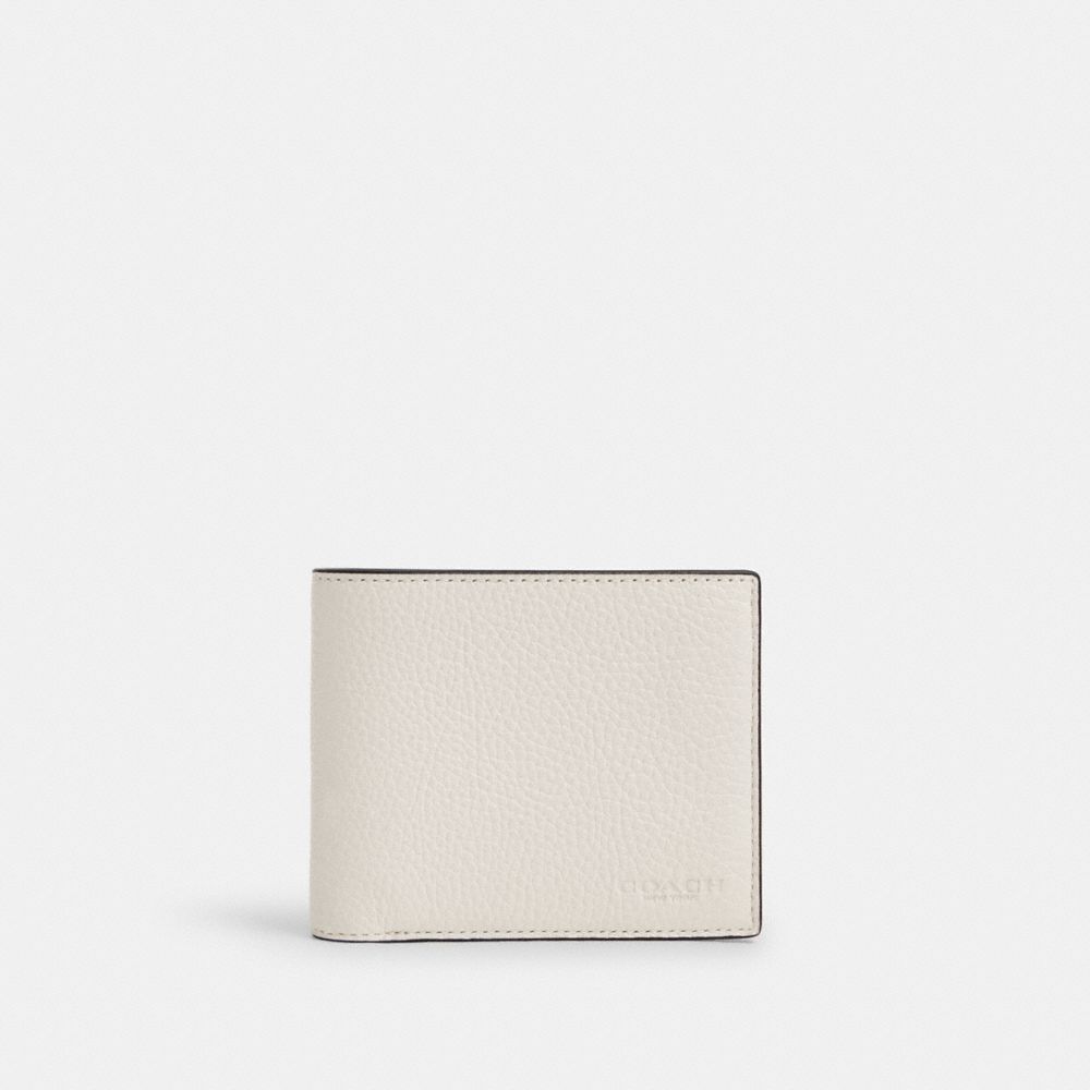 3 In 1 Wallet Pebbled Leather-Gunmetal-Chalk Pebbled Leather-Gunmetal-Chalk