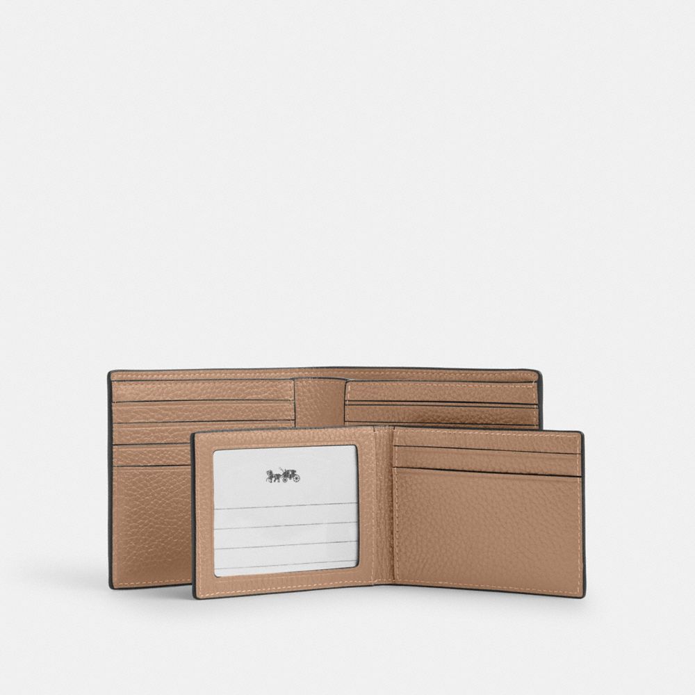 3 In 1 Wallet Pebbled Leather-Taupe Pebbled Leather-Taupe