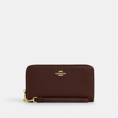 Coach Long Zip Around Wallet Gold Maple