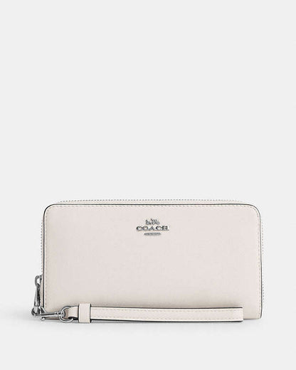 Long Zip Around Wallet Calf Leather-Silver-Chalk Calf Leather-Silver-Chalk