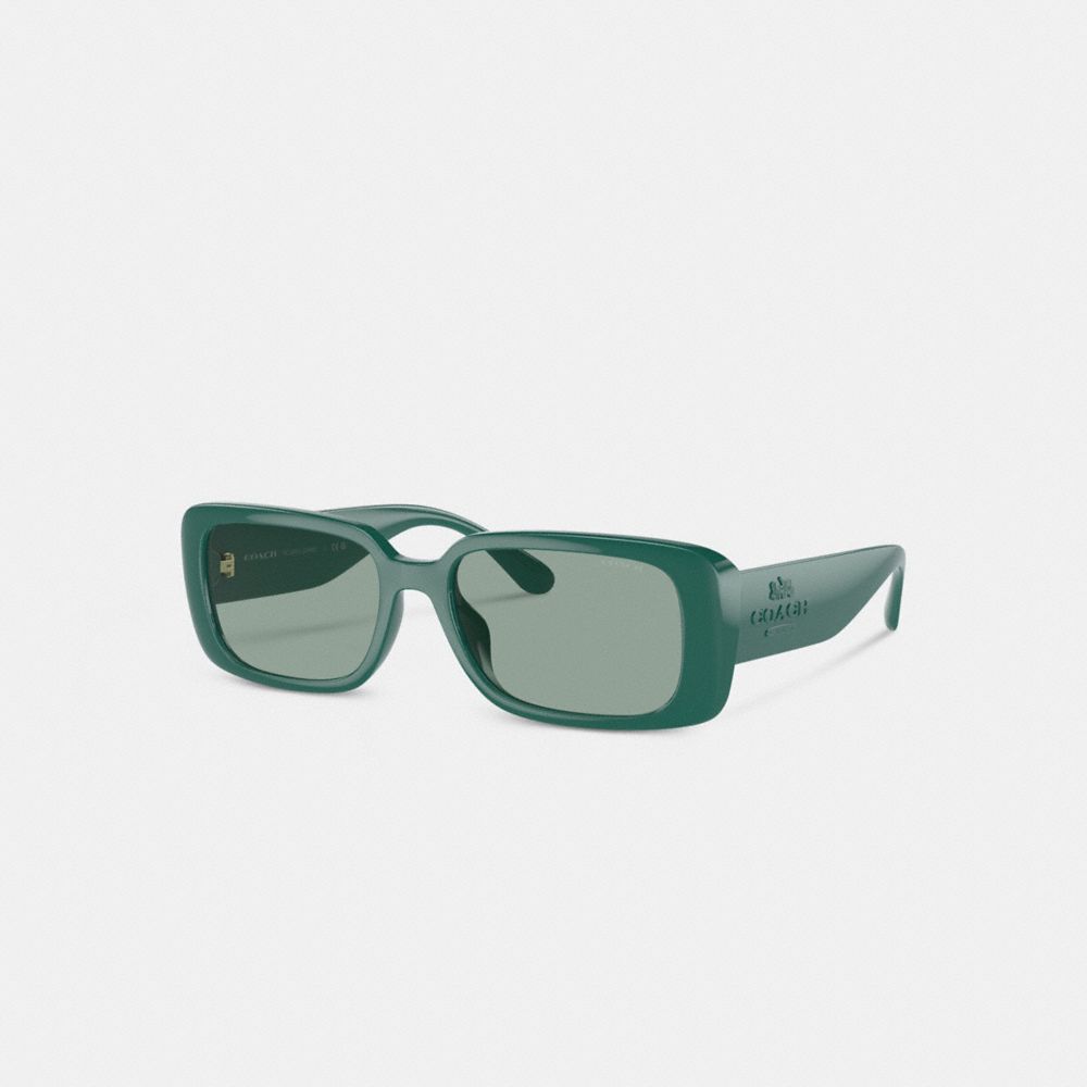 Coach Narrow Rectangle Sunglasses Dark Green