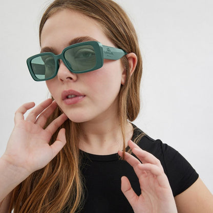 Coach Narrow Rectangle Sunglasses Dark Green