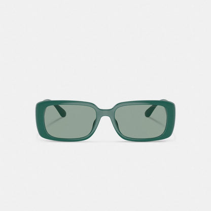 Coach Narrow Rectangle Sunglasses Dark Green