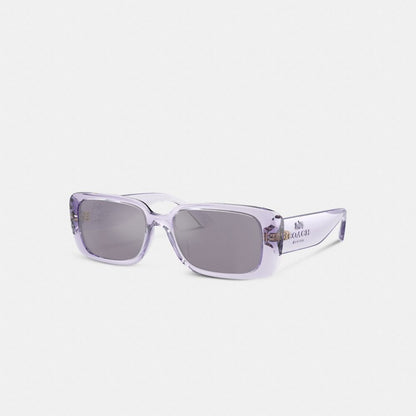 Coach Narrow Rectangle Sunglasses Transparent Purple