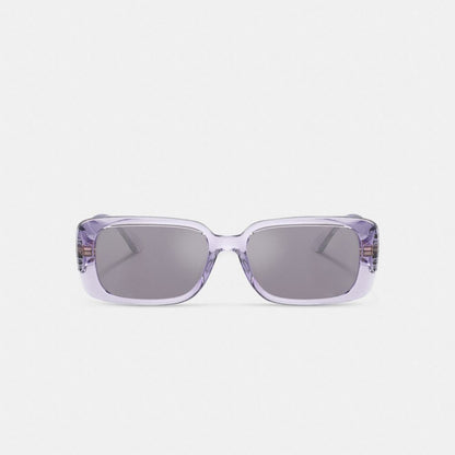 Coach Narrow Rectangle Sunglasses Transparent Purple