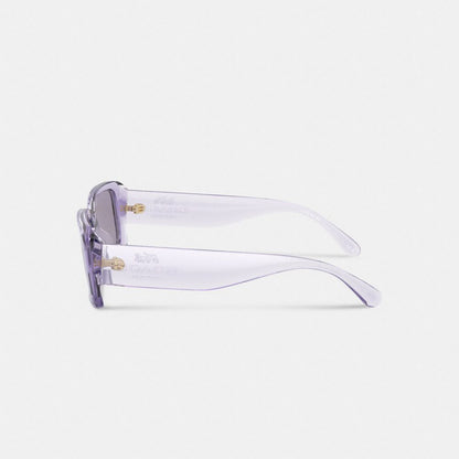 Coach Narrow Rectangle Sunglasses Transparent Purple