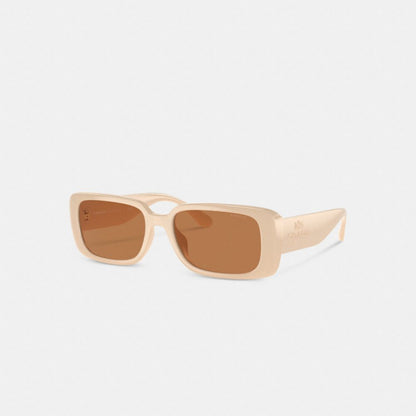 Coach Narrow Rectangle Sunglasses Off White