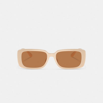 Coach Narrow Rectangle Sunglasses Off White