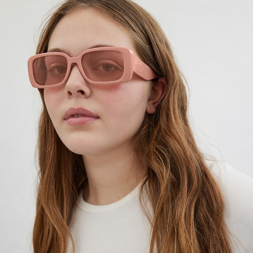 Coach Narrow Rectangle Sunglasses Faded Orange
