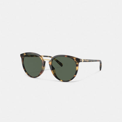Coach Hangtag Round Sunglasses Tokyo Tortoise
