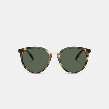 Coach Hangtag Round Sunglasses Tokyo Tortoise