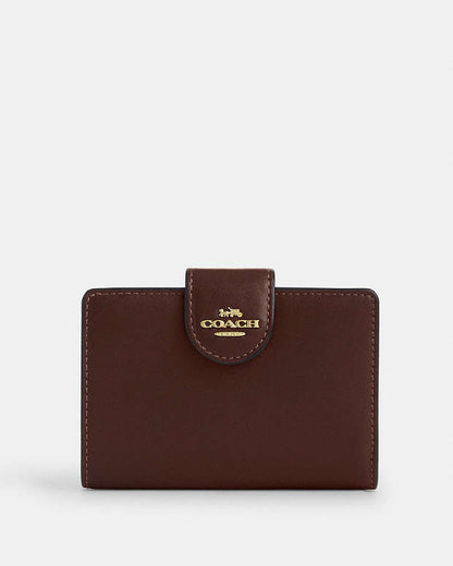 Medium Corner Zip Wallet Calf Leather-Gold-Maple Calf Leather-Gold-Maple