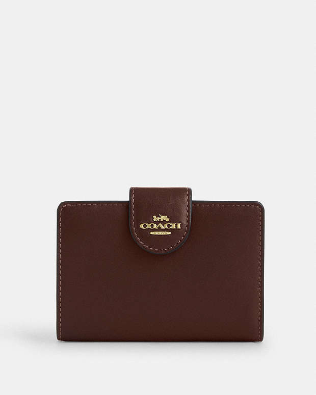 Medium Corner Zip Wallet Calf Leather-Gold-Maple Calf Leather-Gold-Maple