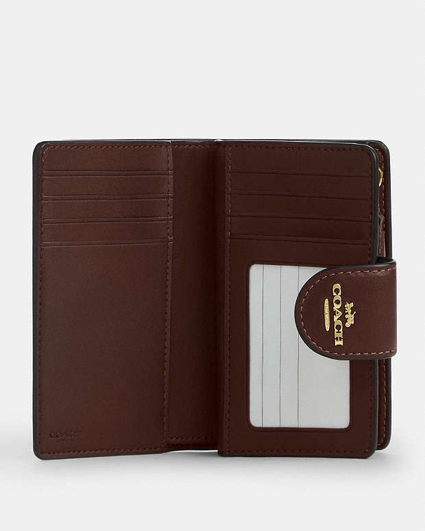 Medium Corner Zip Wallet Calf Leather-Gold-Maple Calf Leather-Gold-Maple