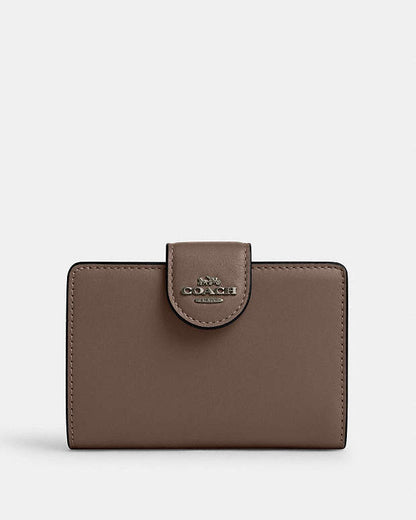 Medium Corner Zip Wallet Smooth Leather-Qb-Dark Stone Smooth Leather-Qb-Dark Stone