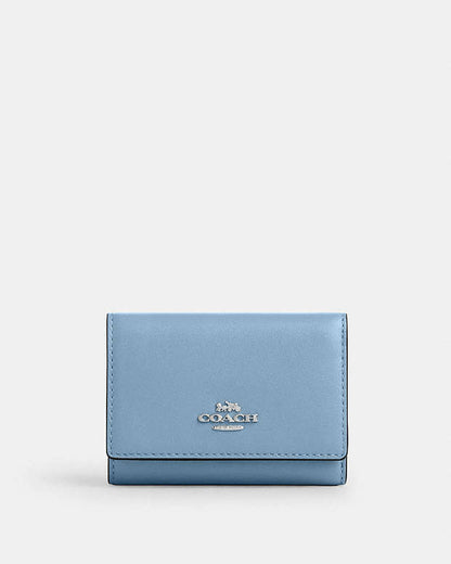 Micro Wallet Smooth Leather-Silver-Pool Smooth Leather-Silver-Pool